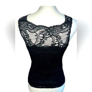 Kay Celine Black Stretch Lace Top